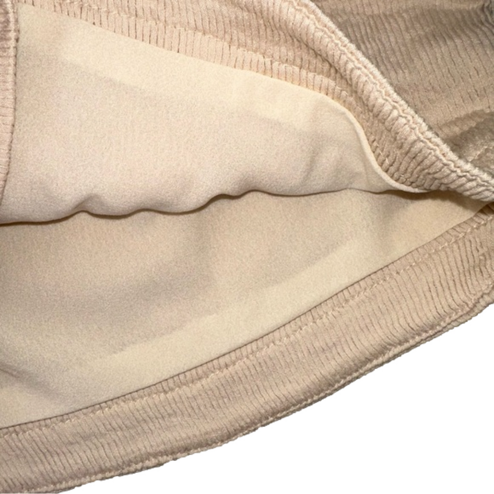 AFTER MARKET Women's size small cream lined ribbed high waisted trouser shorts - Picture 4 of 9